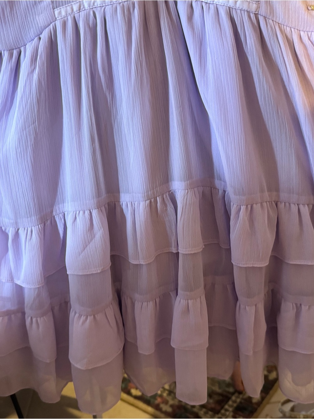Guess Lilac V-Neck Ruffled Dress - Picture 5 of 9
